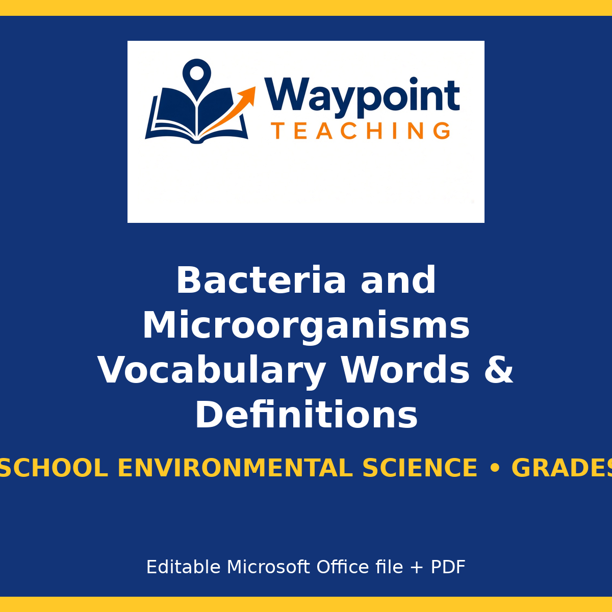 Bacteria and Microorganisms Vocabulary Words & Definitions cover
