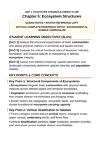 Ecosystem Structures Guided Notes sample page