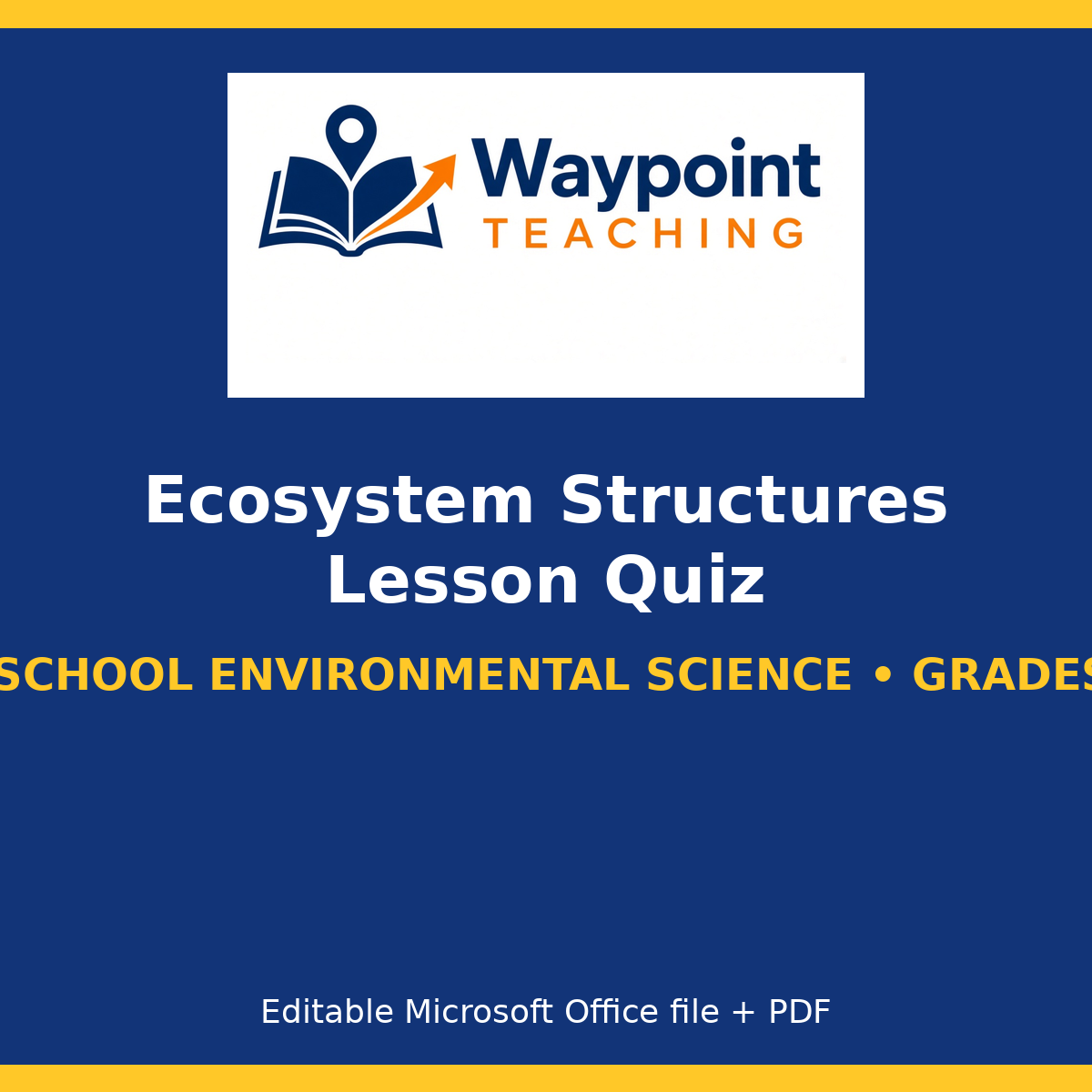 Ecosystem Structures Lesson Quiz cover