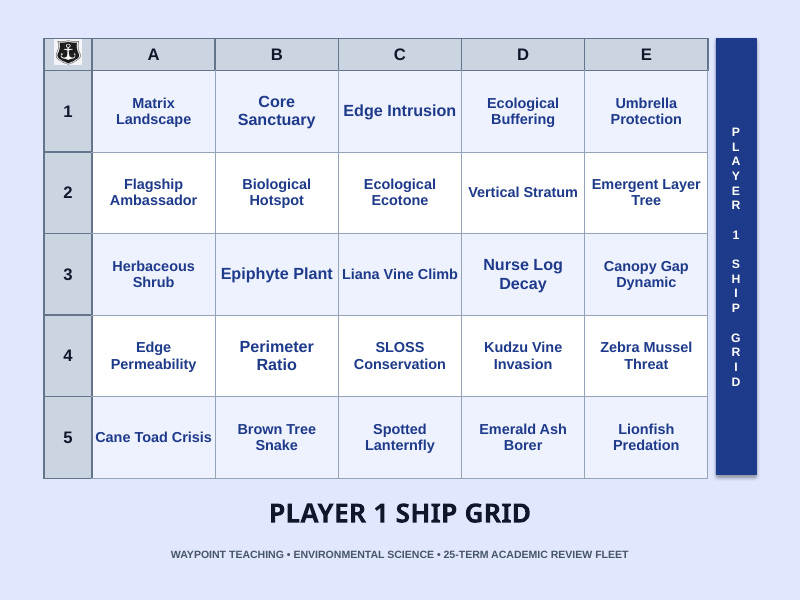 Ecosystem Structures Sea Battle Review Game sample page