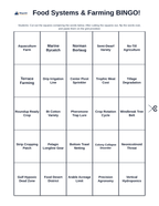 Food Systems and Farming BINGO Review Game sample page