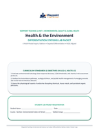 Health and the Environment Differentiation Stations sample page