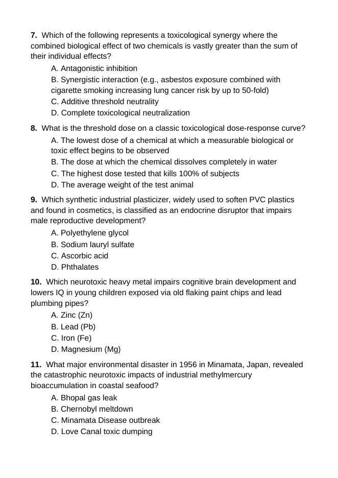 Health and the Environment Lesson Quiz sample page