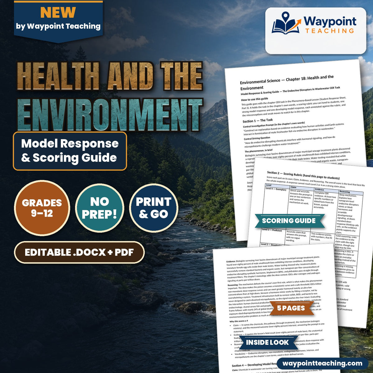 Health and the Environment Model Response & Scoring Guide cover