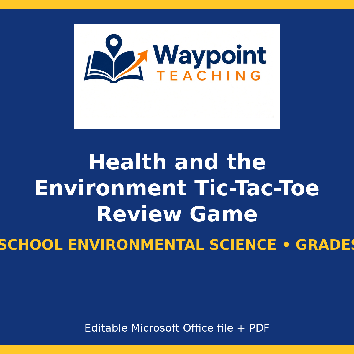 Health and the Environment Tic-Tac-Toe Review Game cover