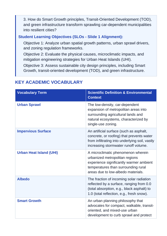 How Cities Use Land 5E Lesson Plan sample page