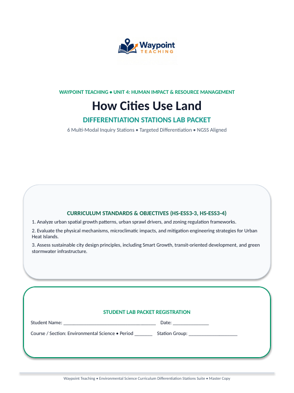 How Cities Use Land Differentiation Stations sample page