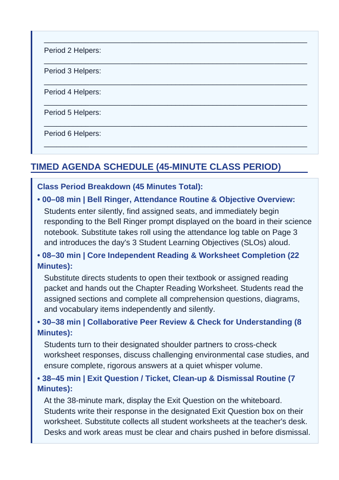 How Cities Use Land Substitute Lesson Plan sample page