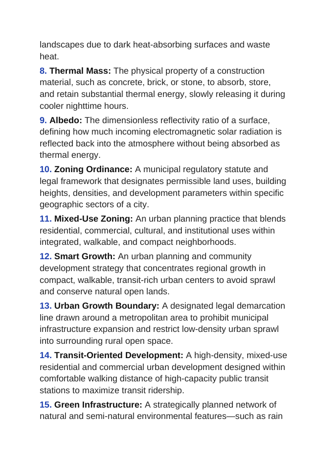 How Cities Use Land Vocabulary Words & Definitions sample page