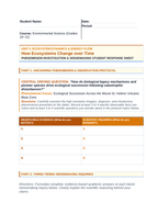 How Ecosystems Change Over Time Phenomena-Based Lesson: Ecological Succession Across the Mount St. Helens Volcanic Blast Zone Student Response Sheet sample page