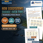 How Ecosystems Change Over Time Vocabulary Choice Board cover