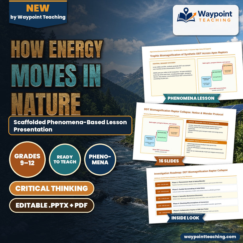 How Energy Moves in Nature Scaffolded Phenomena-Based Lesson: Trophic Biomagnification of Synthetic DDT Across Apex Raptors Presentation cover