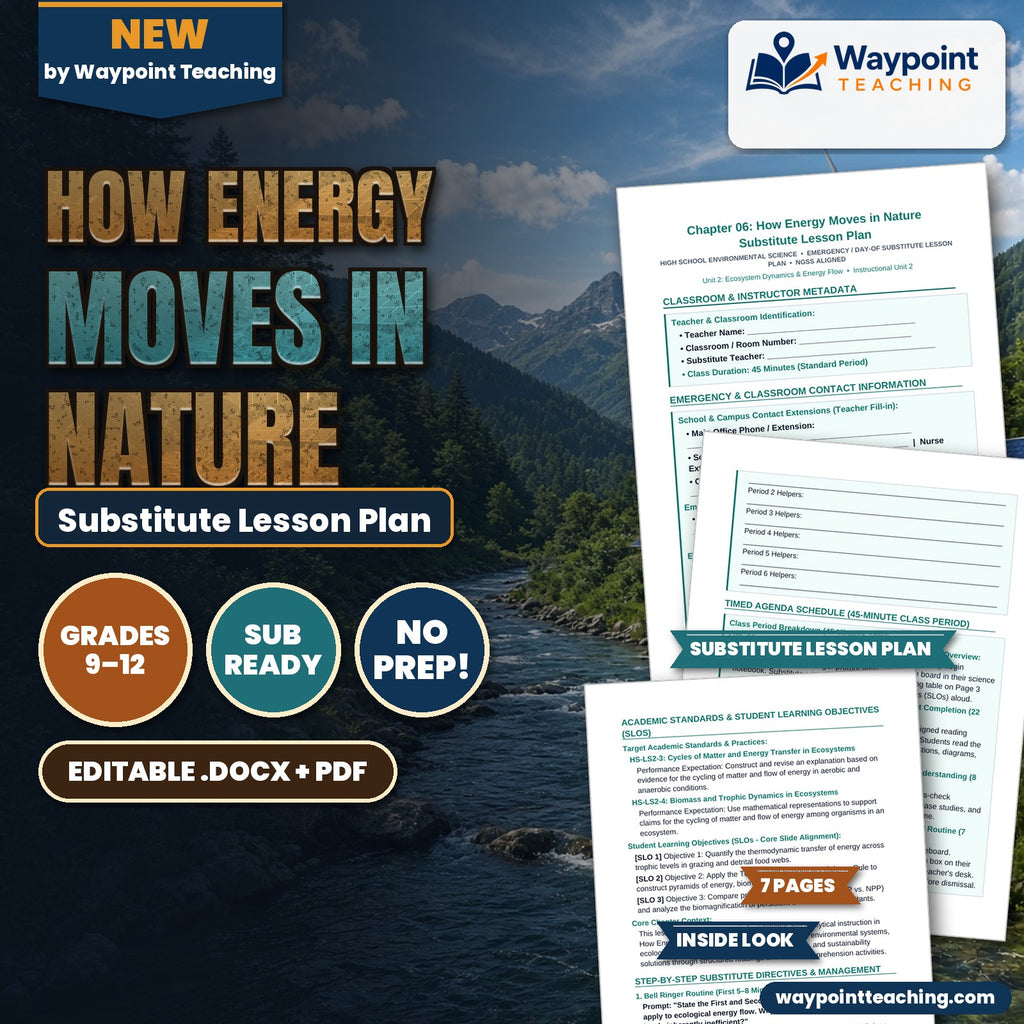 How Energy Moves in Nature Substitute Lesson Plan cover
