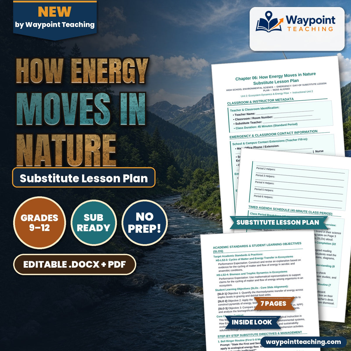 How Energy Moves in Nature Substitute Lesson Plan cover