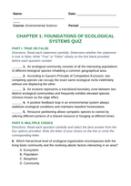 Intro to Ecological Systems Lesson Quiz sample page