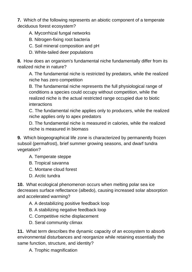 Intro to Ecological Systems Lesson Quiz sample page