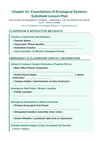 Intro to Ecological Systems Substitute Lesson Plan sample page
