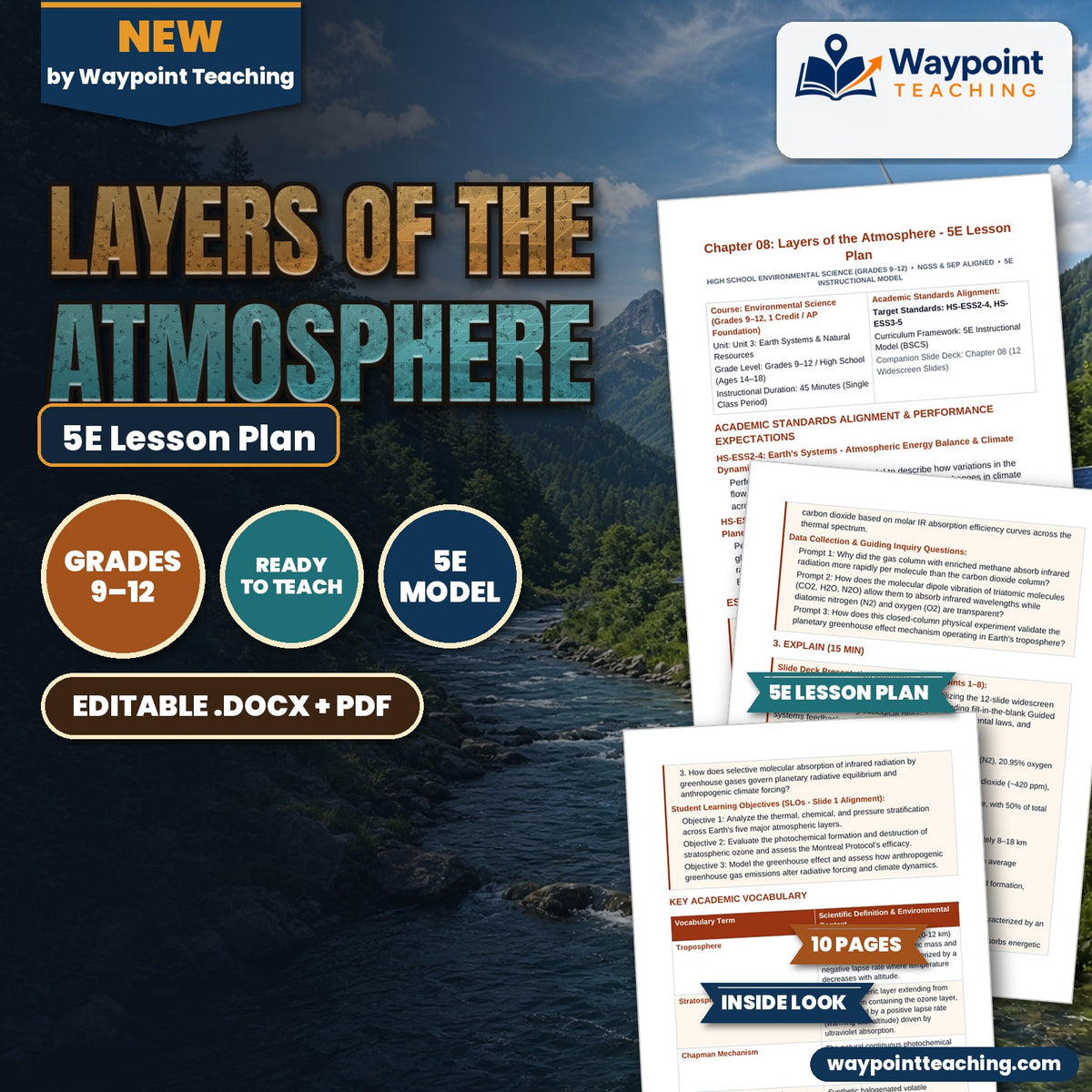 Layers of the Atmosphere 5E Lesson Plan cover