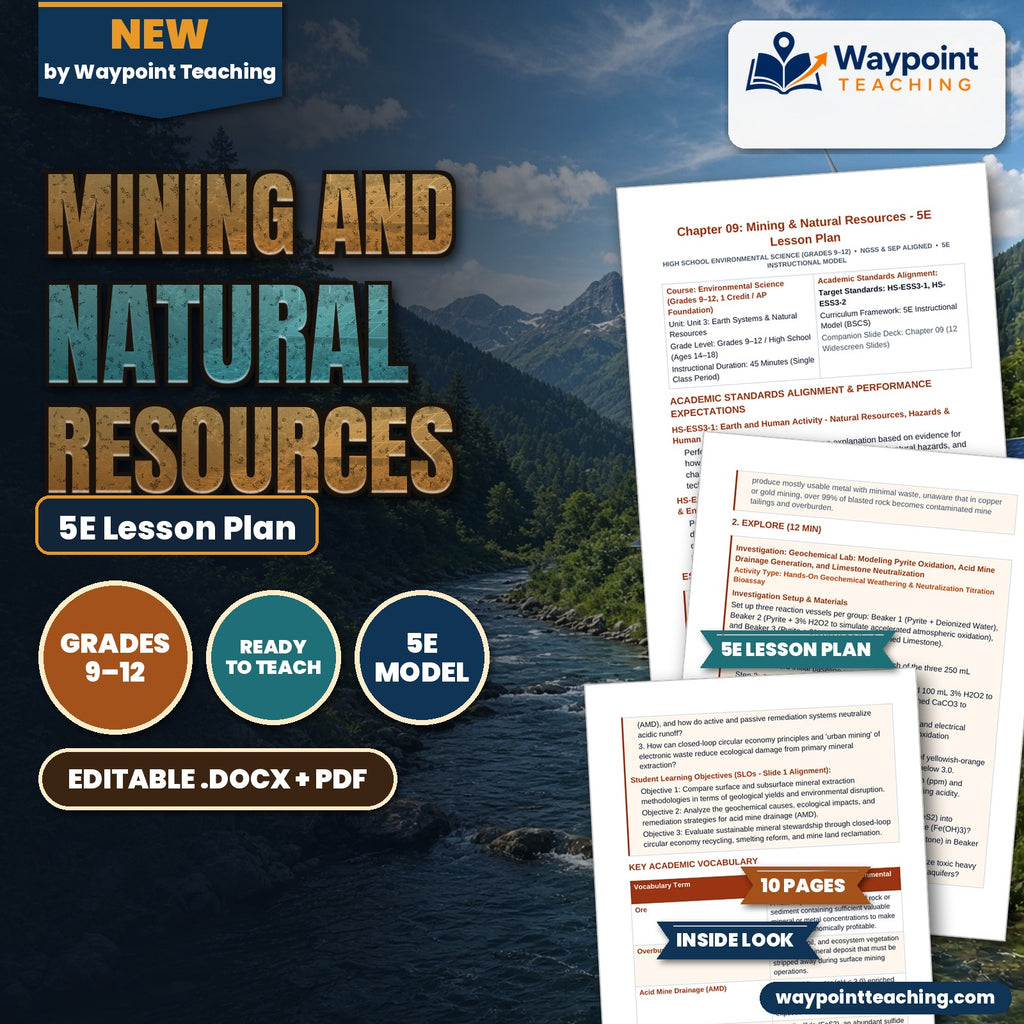 Mining and Natural Resources 5E Lesson Plan cover