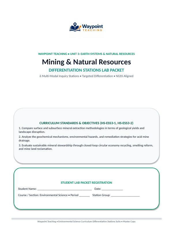 Mining and Natural Resources Differentiation Stations sample page