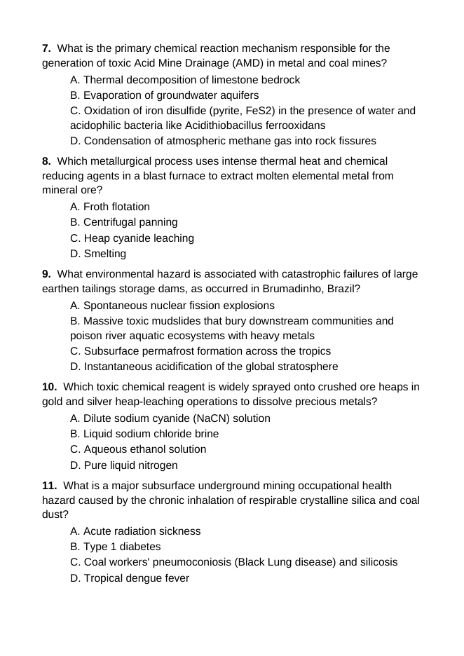 Mining and Natural Resources Lesson Quiz sample page