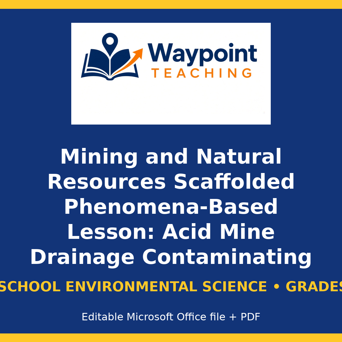 Mining and Natural Resources Scaffolded Phenomena-Based Lesson: Acid Mine Drainage Contaminating River Basins from Abandoned Mines Presentation cover