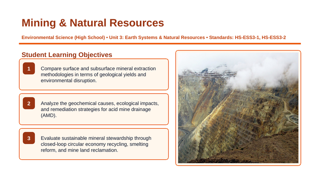 Mining and Natural Resources Slide Show Presentation sample page