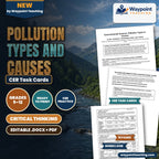 Pollution Types and Causes CER Task Cards cover