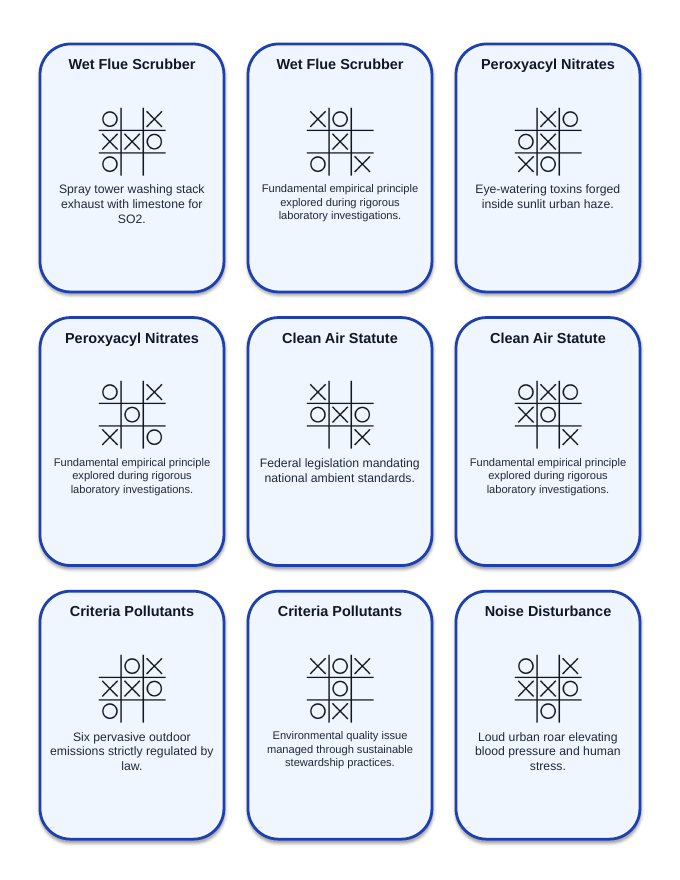 Pollution Types and Causes Tic-Tac-Toe Review Game sample page