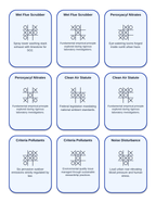 Pollution Types and Causes Tic-Tac-Toe Review Game sample page