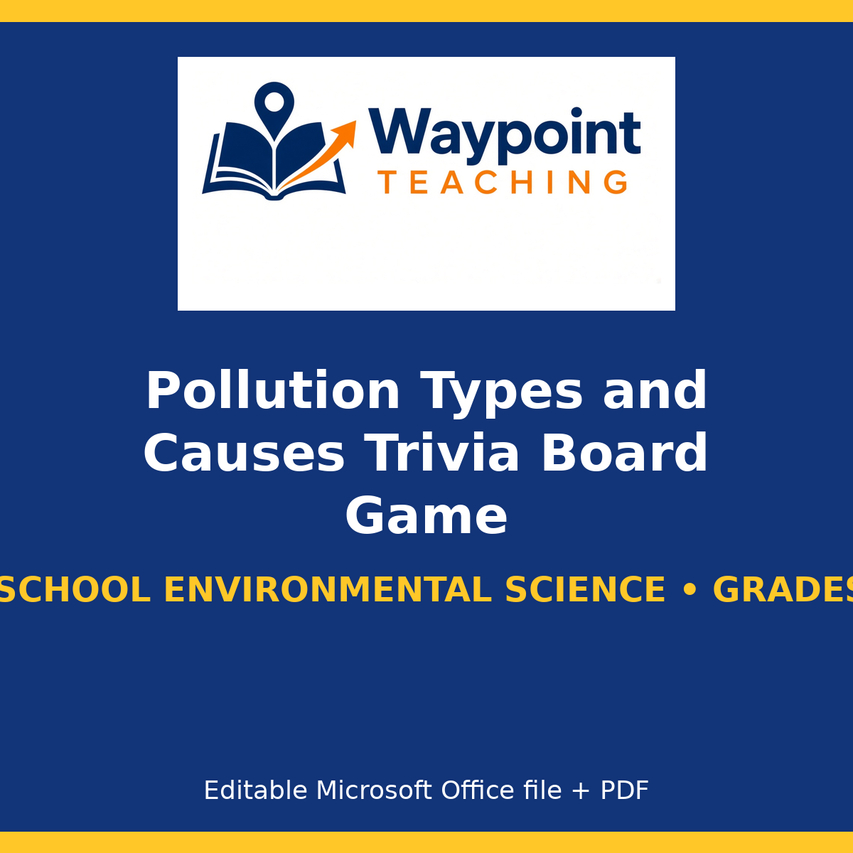 Pollution Types and Causes Trivia Board Game cover