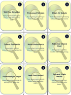 Pollution Types and Causes Trivia Board Game sample page