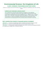 Six Kingdoms of Life CER Task Cards sample page