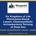 Six Kingdoms of Life Phenomena-Based Lesson: Chemosynthetic Archaebacteria Thriving at Deep-Sea Hydrothermal Vents Presentation cover