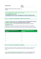 Six Kingdoms of Life Phenomena-Based Lesson: Chemosynthetic Archaebacteria Thriving at Deep-Sea Hydrothermal Vents Student Response Sheet sample page