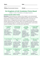 Six Kingdoms of Life Vocabulary Choice Board sample page