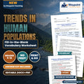 Trends in Human Populations Fill-in-the-Blank Vocabulary Worksheet cover