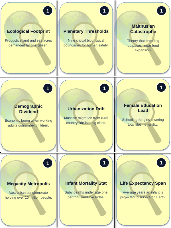 Trends in Human Populations Trivia Board Game sample page
