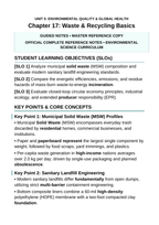 Waste and Recycling Basics Guided Notes sample page