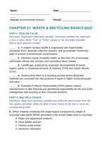 Waste and Recycling Basics Lesson Quiz sample page
