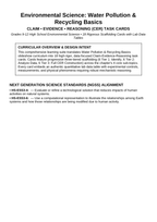 Water Pollution Explained CER Task Cards sample page