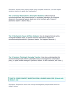 Water Pollution Explained Scaffolded Phenomena-Based Lesson: The Seasonal Hypoxic Dead Zone in the Northern Gulf of Mexico Student Response Sheet sample page