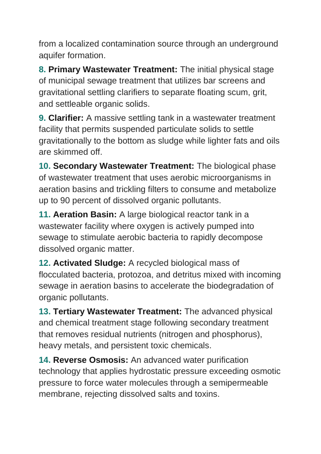 Water Pollution Explained Vocabulary Words & Definitions sample page