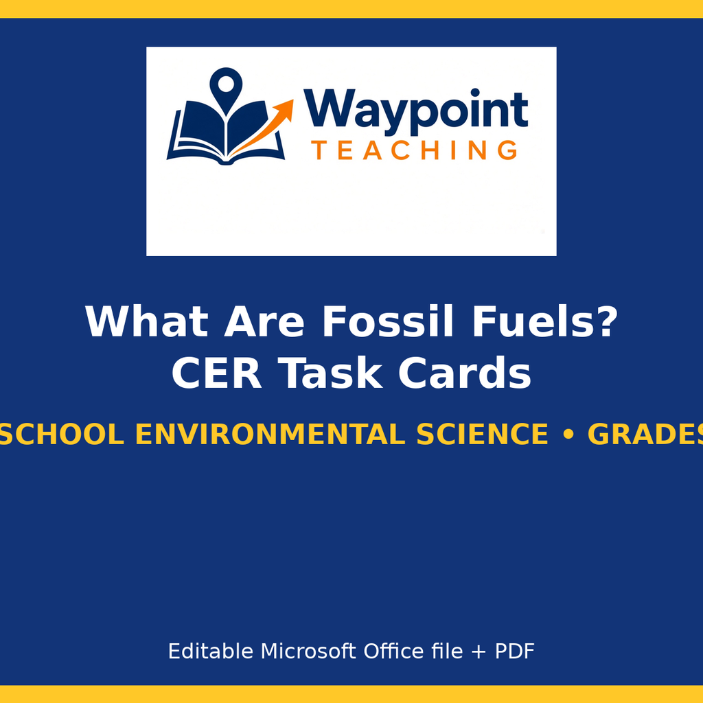 What Are Fossil Fuels? CER Task Cards cover