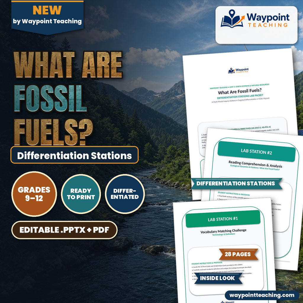 What Are Fossil Fuels? Differentiation Stations cover
