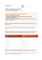 What Are Fossil Fuels? Scaffolded Phenomena-Based Lesson: Carboniferous Swamp Peat Deposition Transforming into Coal Beds Student Response Sheet sample page