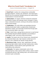 What Are Fossil Fuels? Vocabulary Words & Definitions sample page