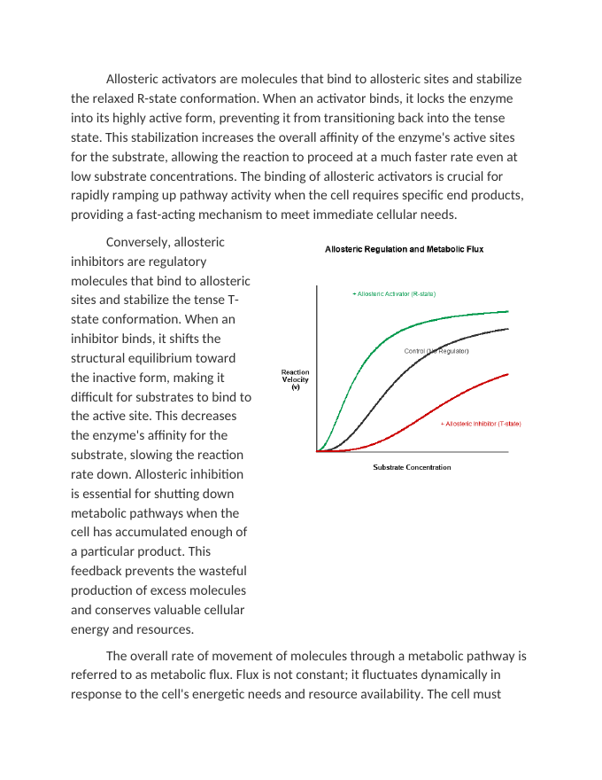 Allosteric Regulators and Metabolic Flux Reading Worksheet sample page