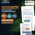 Biochemistry Fill-in-the-Blank Vocabulary Worksheet cover