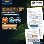 Biochemistry Fill-in-the-Blank Vocabulary Worksheet cover